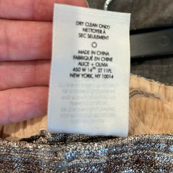 Alice + Olivia Elba Metallic Plaid Ankle Pant, S - Picture 7 of 14